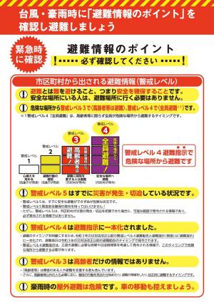 （緊急時）避難行動判定フロー・避難情報のポイント