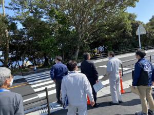 火之神公園駐車場前工事